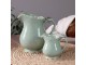 Zelený porcelánový džbán s krajkou Provence lace verte - 18cm / 1.1L Chic Antique