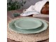 Zelený porcelánový jídelní talíř s krajkou Provence lace verte - Ø 27 cm Chic Antique