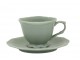 Zelený porcelánový šálek s podšálkem Provence lace verte - 9,5 cm / 180 ml Chic Antique