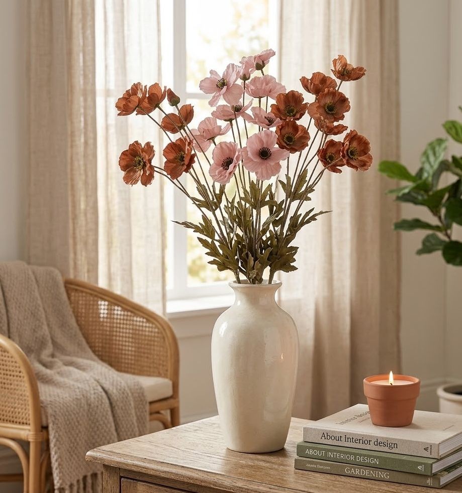 Elegantní umělá květina v zemitých měděných tónech - 6*8*80 cm Clayre & Eef Elegantní umělá květina v zemitých měděných tónech - 6*8*80 cm Clayre & Eef