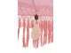 Růžový slunečník s dřevěnou tyčí a třásněmi Bobbi Pink - ∅ 200*260 cm J-Line by Jolipa