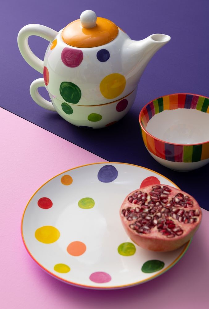 Tea for One s barevnými puntíky Polli Dot v krabičce - 19*12*15 cm / 420/ 200 ml J-Line by Jolipa Tea for One s barevnými puntíky Polli Dot v krabičce - 19*12*15 cm / 420/ 200 ml J-Line by Jolipa