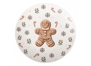 Porcelánový dezertní talířek s perníčkem Gingerbread Magic - Ø 20*2 cm