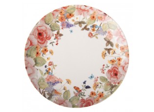 Porcelánový dezertní talířek s květy Flower & Fiesta - Ø 20*2 cm