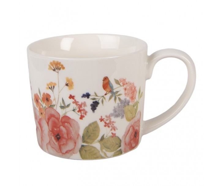 Porcelánový hrnek s květy Flower & Fiesta - 12*8*7 cm / 275 ml Clayre & Eef