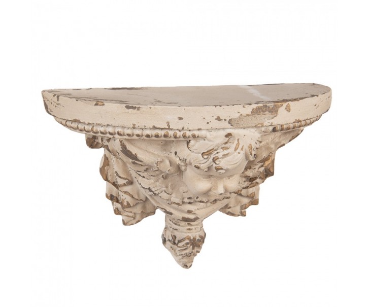 Béžový antik nástěnný podstavec s andílkem Baroque - 33*14*21 cm Clayre & Eef