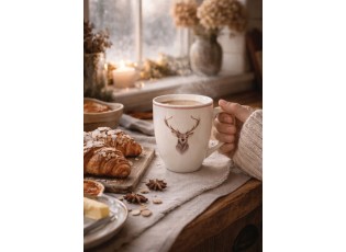 Porcelánový hrnek s jelenem Cosy Lodge - 12*8*10 cm / 300 ml