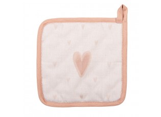 Bavlněná chňapka - podložka se srdíčky a domky Hearts & Houses - 20*20 cm