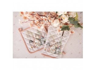 Bavlněná chňapka - podložka se srdíčky a domky Hearts & Houses - 20*20 cm