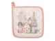 Béžová bavlněná chňapka - podložka se srdíčky a domky Hearts & Houses - 20*20 cm Clayre & Eef