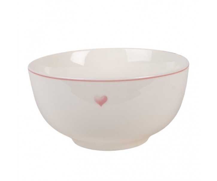 Porcelánová miska se srdíčkem Beautiful Heart - Ø 14*7 cm / 500 ml Clayre & Eef