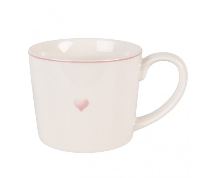 Porcelánový hrnek se srdíčkem Beautiful Heart - 12*8*7 cm / 275 ml Clayre & Eef