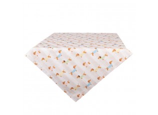 Béžový bavlněný ubrus s jezevčíky Puppy Pullover - 100*100 cm