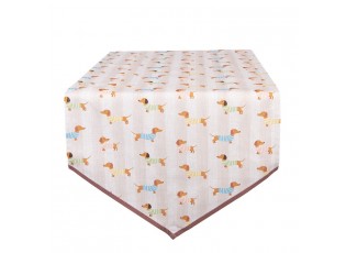 Béžový bavlněný běhoun s jezevčíky Puppy Pullover - 50*160 cm