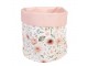 Bílý bavlněný košík s růžemi Soft Romantic Blush - Ø 15*16 cm Clayre & Eef