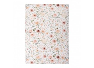 Bílá bavlněná utěrka s růžemi Soft Romantic Blush - 50*70 cm