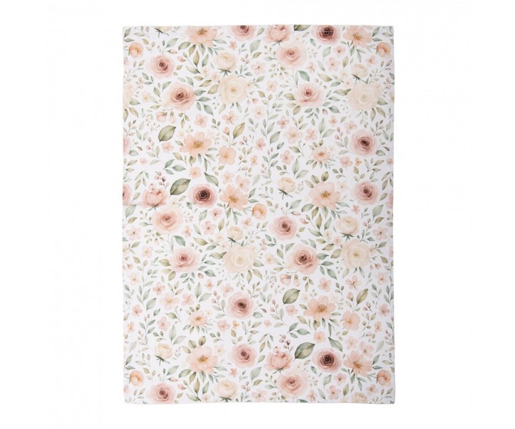 Bílá bavlněná utěrka s růžemi Soft Romantic Blush - 50*70 cm Clayre & Eef