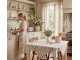 Bílá bavlněná zástěra s růžemi Soft Romantic Blush - 70*85 cm Clayre & Eef