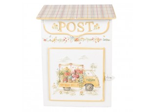 Bílá kovová poštovní schránka The Flower Truck - 23*12*32 cm
