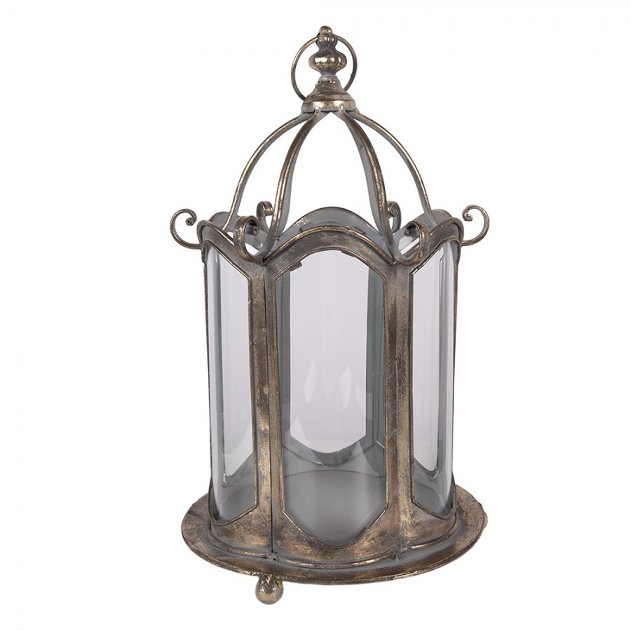 Vintage lucerna s klenutým sklem - Ø 24*40 cm