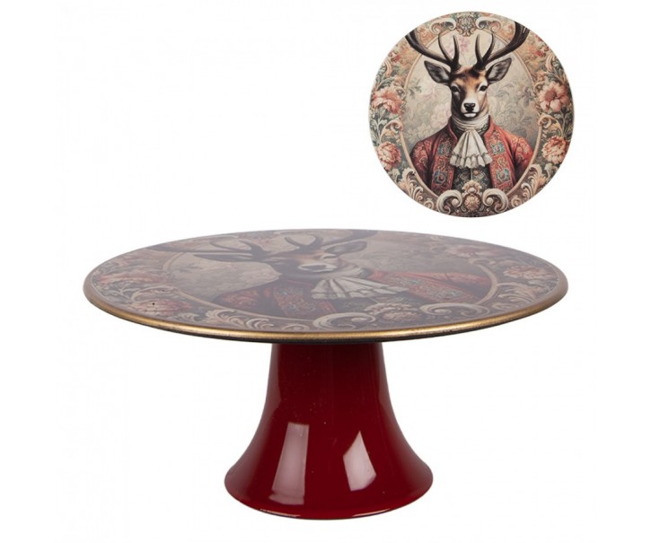 Servírovací podnos na noze s jelenem Collection Aristocrat - Ø 22*10 cm Clayre & Eef