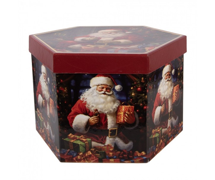 Sada 14 vánočních ozdob v krabičce s motivem Santy – Ø 8 cm Clayre & Eef