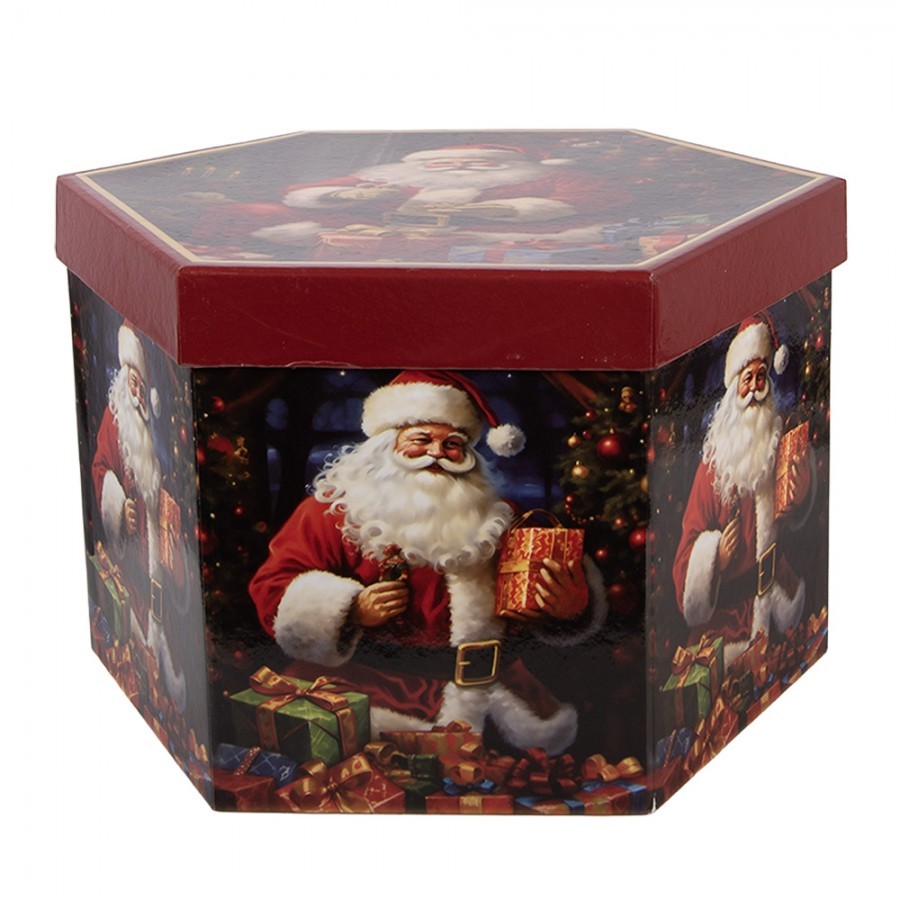 Sada 14 vánočních ozdob v krabičce s motivem Santy – Ø 8 cm