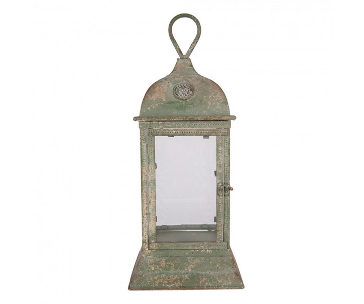 Zelená kovová vintage lucerna Simia - 20*20*49 cm Clayre & Eef