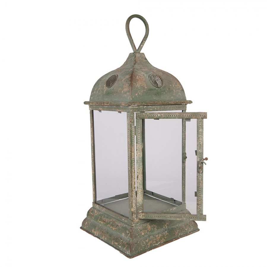 Zelená kovová vintage lucerna Simia - 20*20*49 cm Clayre & Eef Zelená kovová vintage lucerna Simia - 20*20*49 cm Clayre & Eef