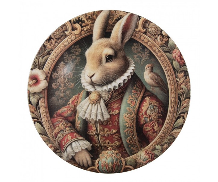Servírovací umělý talíř Victorian Gentleman Rabbit - Ø 40*1 cm Clayre & Eef