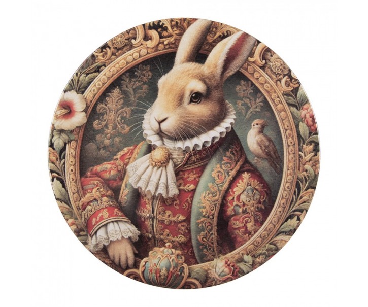 Servírovací umělý talíř Victorian Gentleman Rabbit - Ø 33*1 cm Clayre & Eef