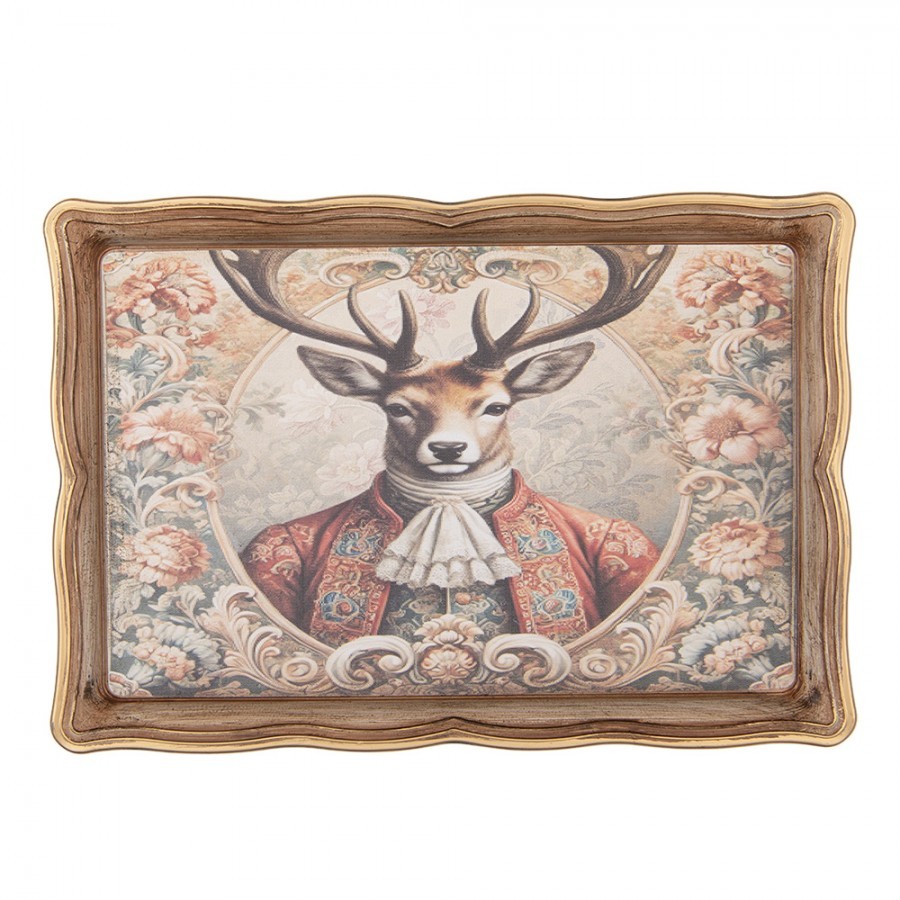 Servírovací podnos s jelenem Collection Aristocrat - 31*22*2 cm Clayre & Eef Servírovací podnos s jelenem Collection Aristocrat - 31*22*2 cm Clayre & Eef