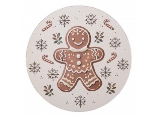 Plastový talíř s perníčkem Gingerbread Magic L - Ø 40*1 cm