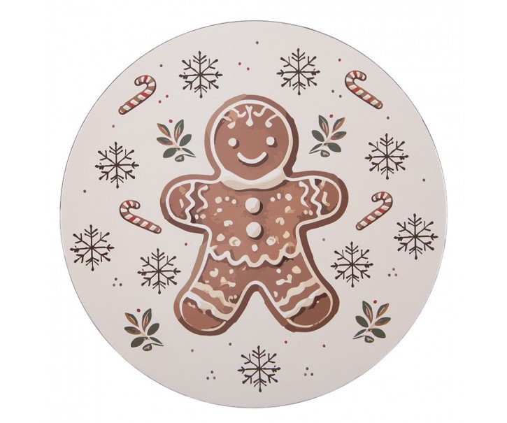 Plastový talíř s perníčkem Gingerbread Magic - Ø 40*1 cm Clayre & Eef
