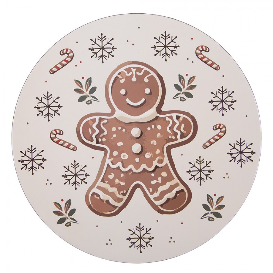 Plastový talíř s perníčkem Gingerbread Magic - Ø 40*1 cm