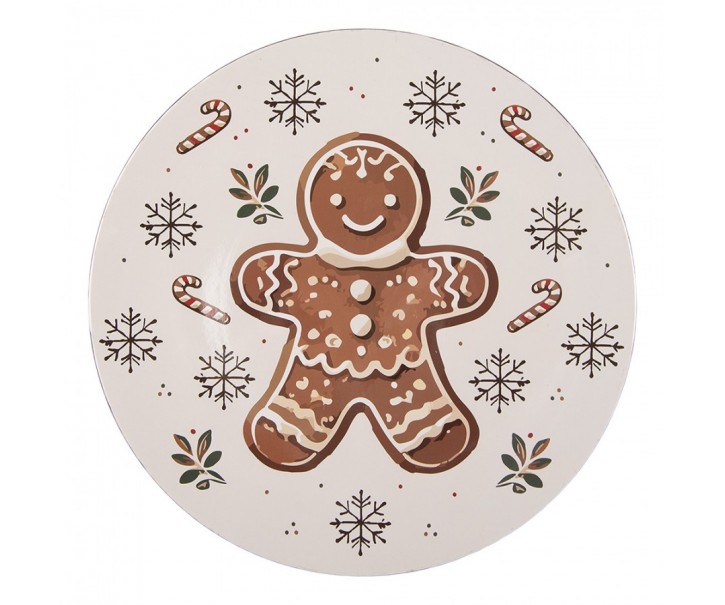 Plastový talíř s perníčkem Gingerbread Magic - Ø 33*1 cm Clayre & Eef