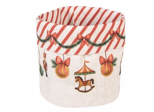 Vánoční bavlněný košík na pečivo Christmas Carousel Dream - Ø 15*16 cm