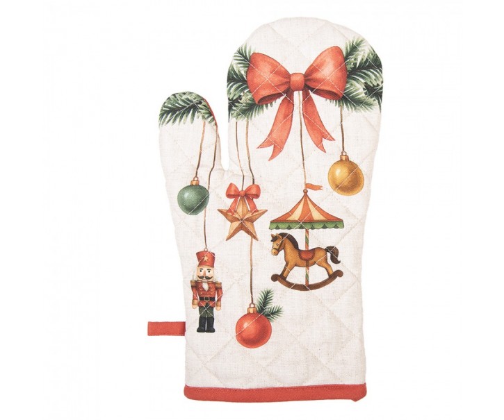 Vánoční bavlněná chňapka - rukavice Christmas Carousel Dream - 18*30 cm Clayre & Eef