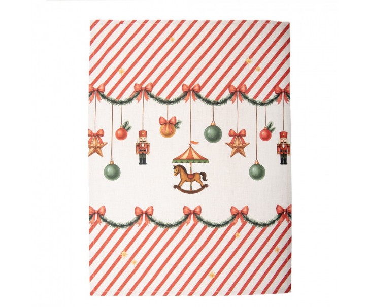 Vánoční bavlněná utěrka Christmas Carousel Dream - 50*70 cm Clayre & Eef
