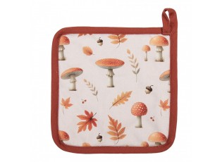 Béžová chňapka podložka s listy a muchomůrkami Autumn Leaves - 18*30 cm