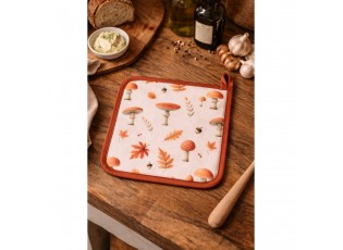 Béžová chňapka podložka s listy a muchomůrkami Autumn Leaves - 18*30 cm