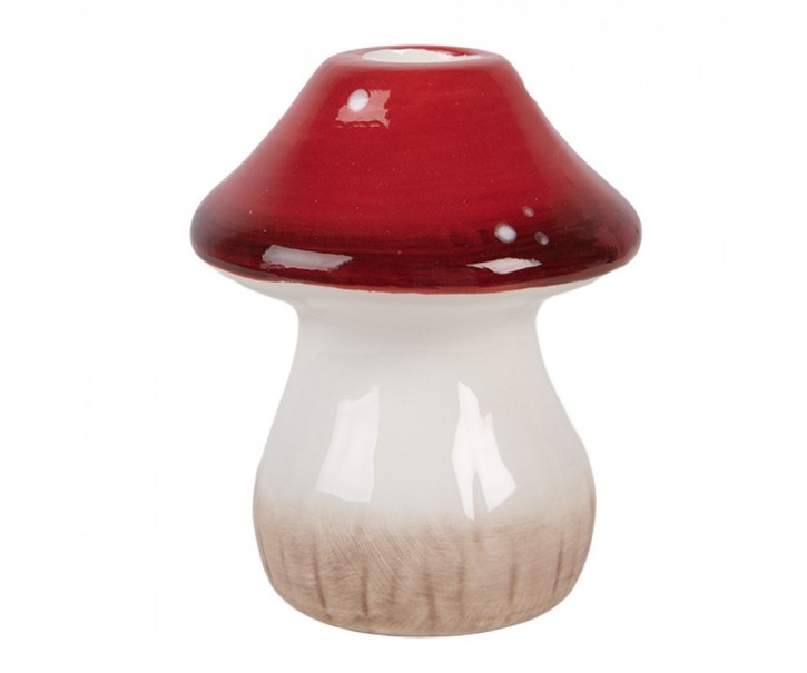 Skleněný svícen muchomůrka na úzkou svíčku - Ø 9*10 cm Clayre & Eef
