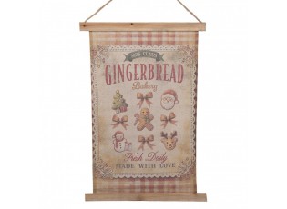 Vánoční vintage nástěnná mapa s perníčky Gingerbread Bakery - 55*3*75 cm