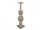 Béžový antik vysoký svícen s ananasovým dekorem - 13*13*50 cm Clayre & Eef