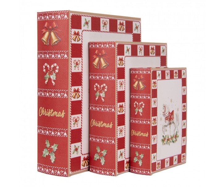 Set 3ks úložný box ve tvaru knihy Koník - 27*22*7 / 22*17*6 / 17*12*4 cm Clayre & Eef