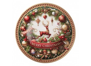 Vánoční servírovací umělý talíř Merry Christmas - Ø 33*1 cm