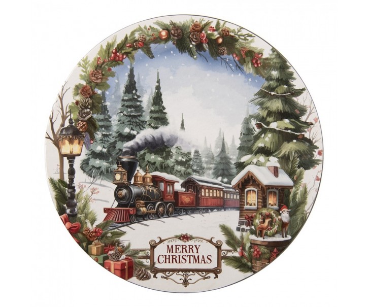 Vánoční servírovací talíř Merry Christmas - Ø 33*1 cm Clayre & Eef
