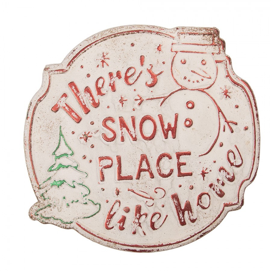 Nástěnná kovová cedule Snow Place - 40*1*39 cm Clayre & Eef Nástěnná kovová cedule Snow Place - 40*1*39 cm Clayre & Eef
