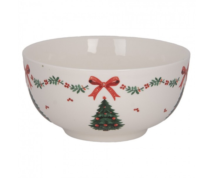 Miska na polévku se stromky Christmas Harmony - Ø 14*7 cm / 500 ml Clayre & Eef
