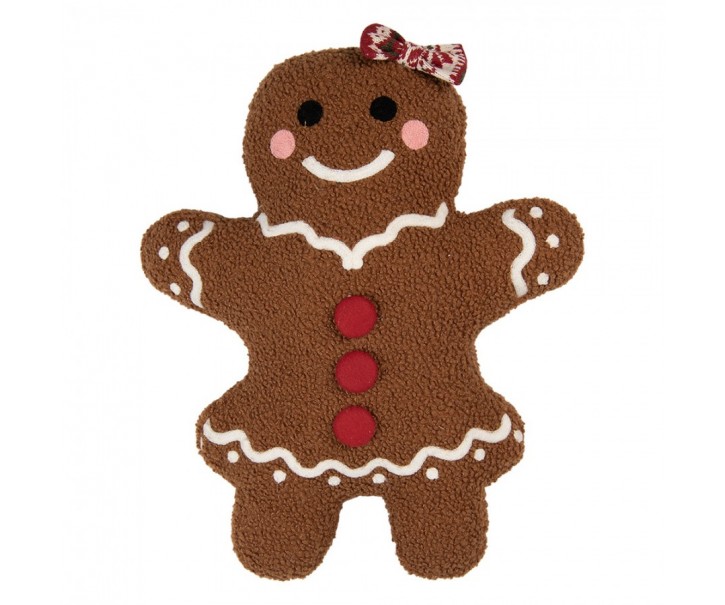 Dekorativní vánoční polštář Perníková holčička Gingerbread - 35*5*44 cm Clayre & Eef